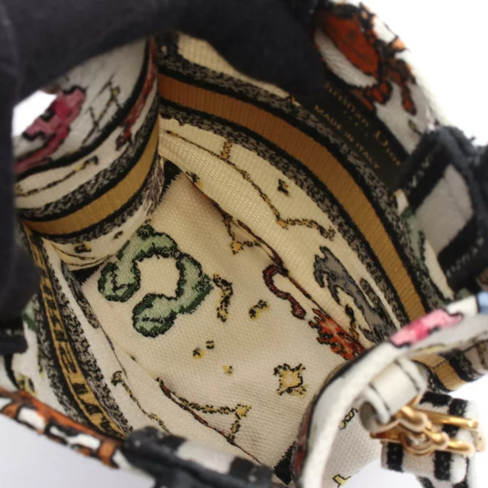 Dior BOOK TOTE Handbag Canvas Bag White Black Multicolor - Picture 3 of 6